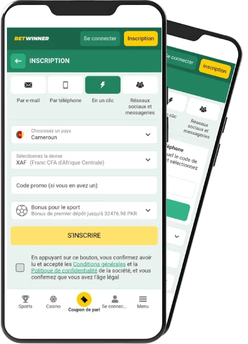 Betwinner inscription via l'application mobile