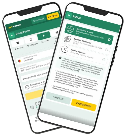Inscription avec Betwinner code promo
